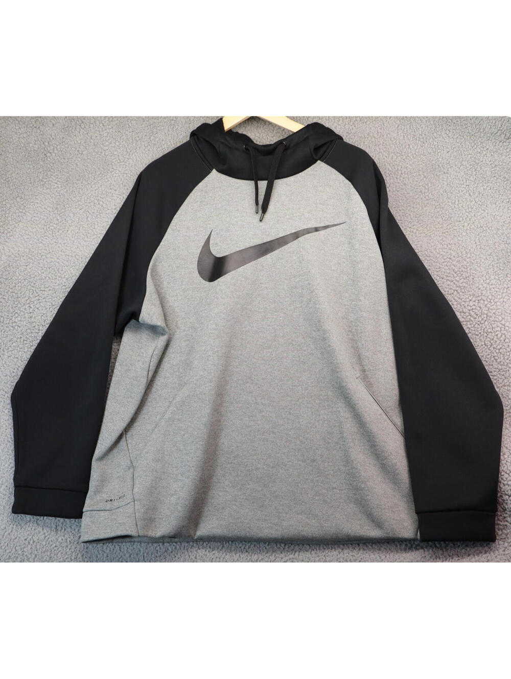 Nike DriFit Gray Black Tag Hoodie Men 2XL XXL